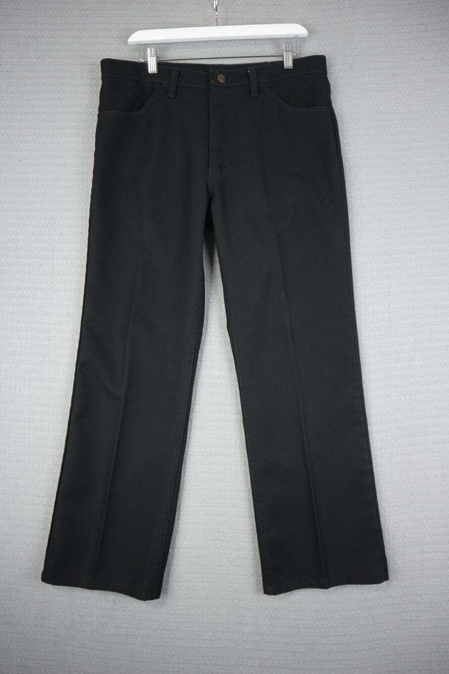Wrangler 82BK Mens Polyester Straight Cut Pants 35x30 Vintage